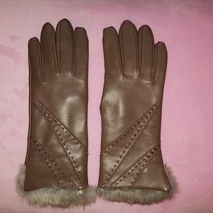 Vintage Rabbit Fur Lined Gloves